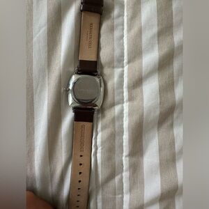 Kenneth Cole Men's Dark Brown Leather Strap Watch with Silver-Tone Case